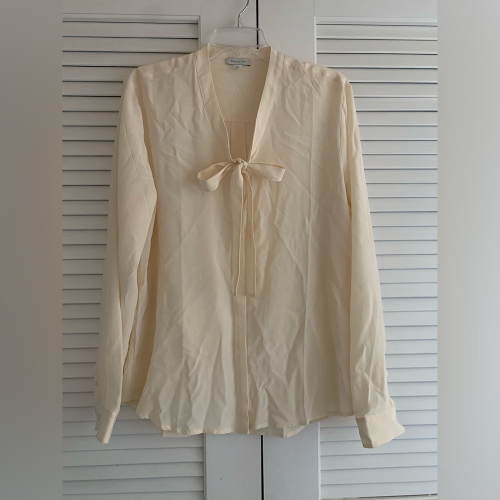 Garnet Hill Ivory Silk Blouse 12